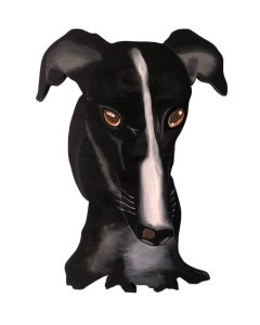 Black greyhound - acrílica sobre madeira