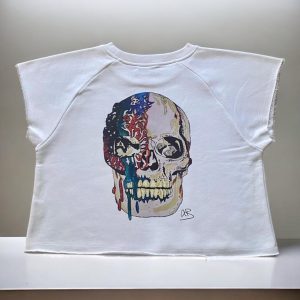 Crop Top Two Faced Skull C