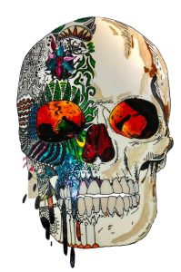 Ethnic skull - vitral sobre vidro