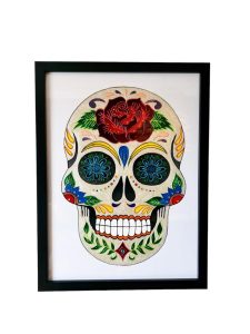 Glass Mexican Skull - vitral sobre vidro