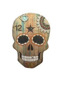 Medium Mexican Skull - acrílica sobre madeira