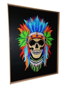 Navajos Skull - acrílica sobre madeira
